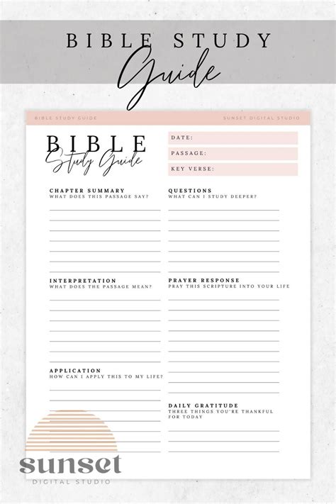 Mens Printable Bible Study Guide