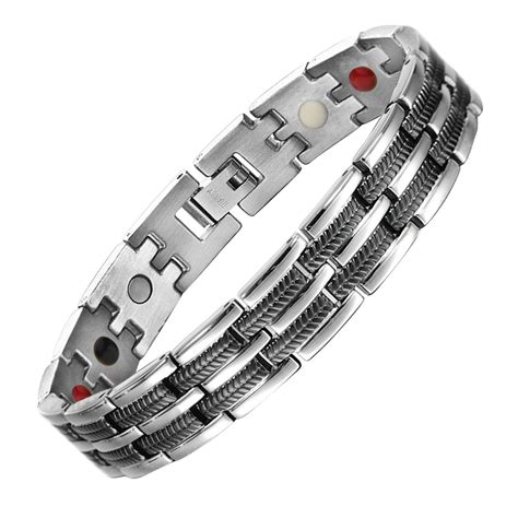 mens silver arthritis bracelet