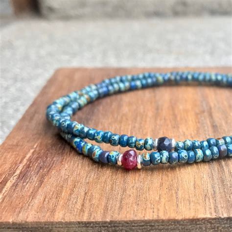 Mens Thin Beaded Bracelets