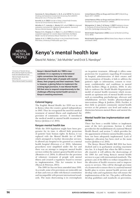 mental health act kenya pdf