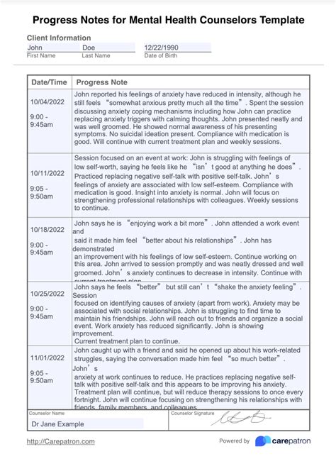 mental health case management progress note examples - GervaseLittleto