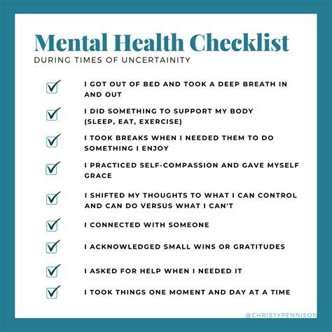 mental health checklist college students