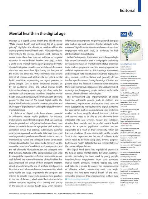 mental health in digital age essay