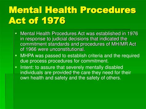mental health procedures act