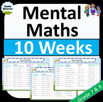 Mental Maths For Grade 7 Worksheet