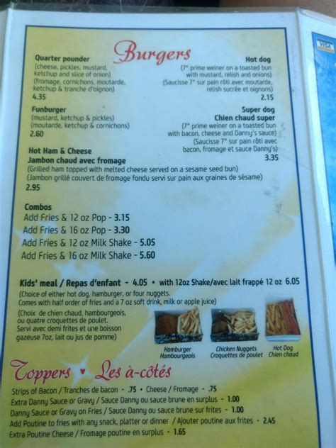 menu de big d drive-in