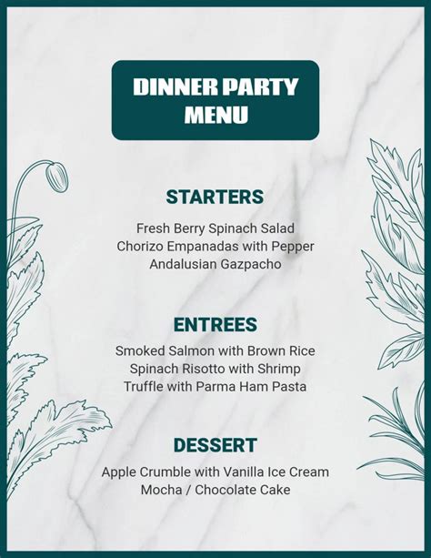 menu decoration ideas