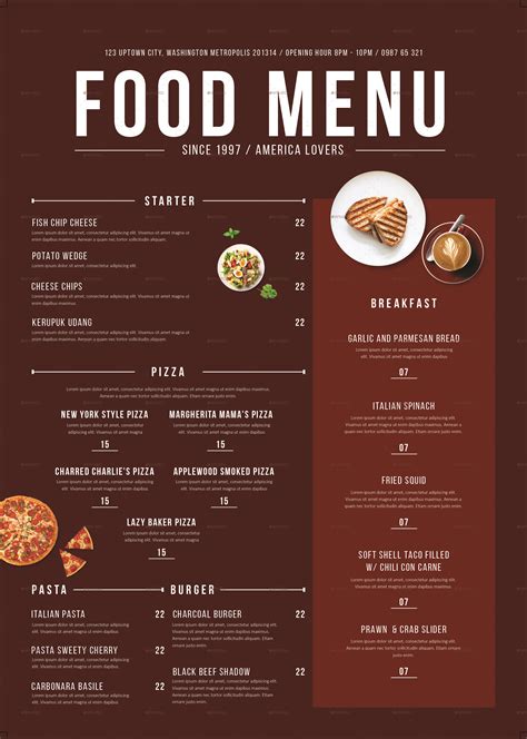 menu design restaurant ideas