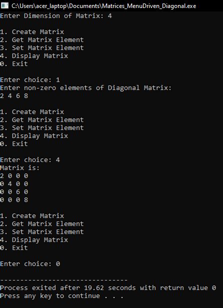 Menu Driven Program In C For Matrix Operations