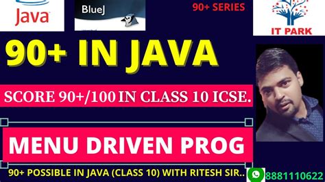 menu driven program in java icse class 10