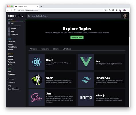 Menu Examples Codepen