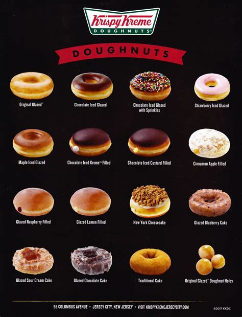 menu for krispy kreme donuts