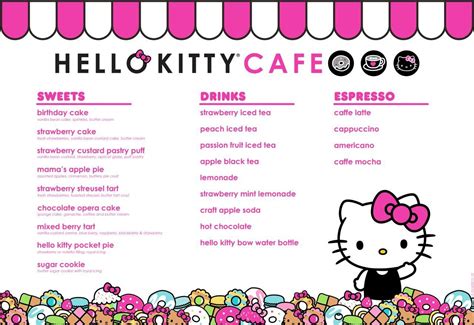 menu hello kitty cafe