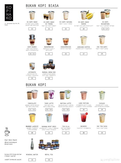 menu kopi nako depok