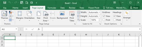 Menu Page Layout Excel