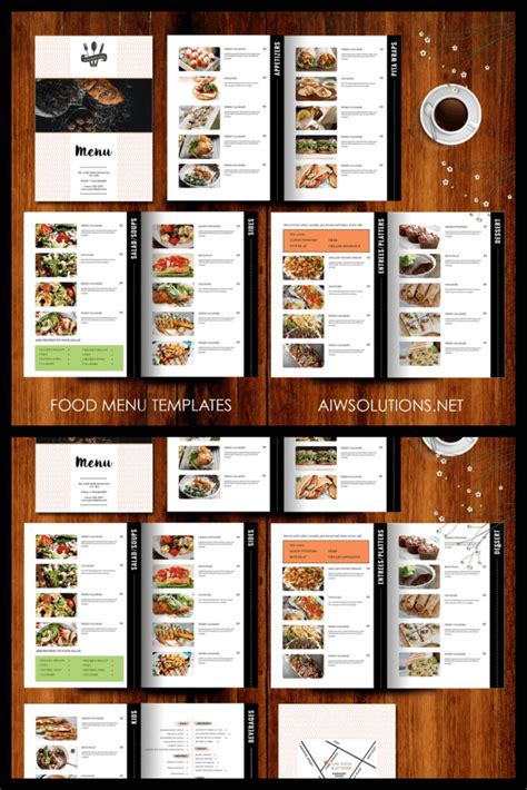 menu template google docs free