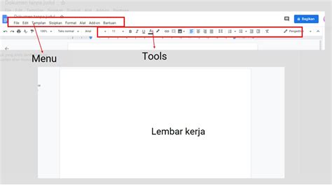 menu tools di google docs