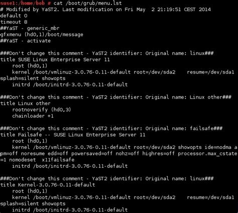 Menu.lst File Example