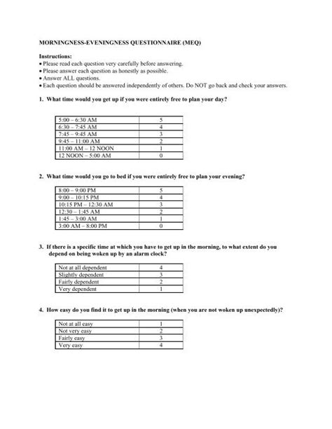 5 Meq Questionnaire Tips