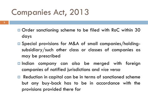 mergers and acquisitions under companies act