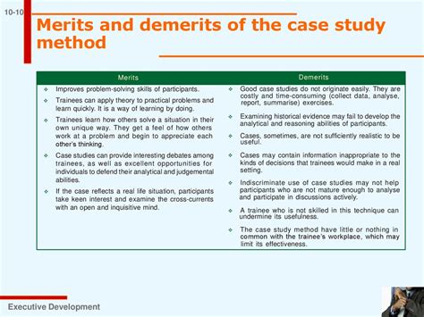 merits and demerits of case study method