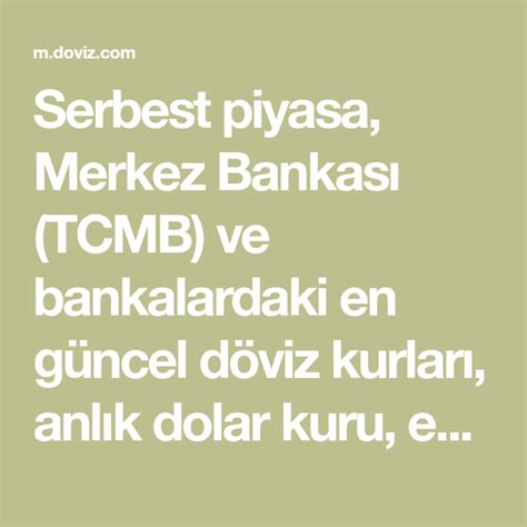 merkez bankasi döviz kurlari canli