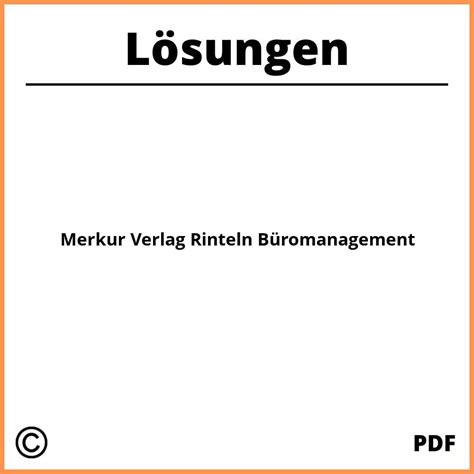 Merkur Verlag Rinteln Büromanagement Lösungen Pdf