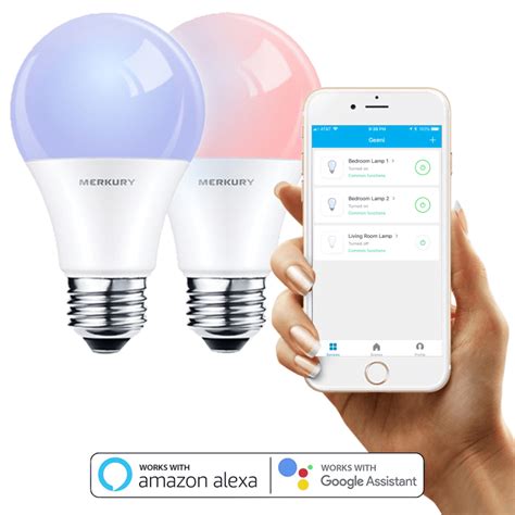 2Pack Merkury Innovation WiFi LED Smart Bulbs
