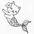 mermaid cat coloring page