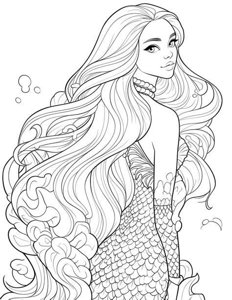 mermaid colouring printable printable template