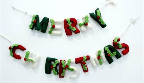 Merry Christmas Felt Garland ed Wool Ornaments Diy Holiday