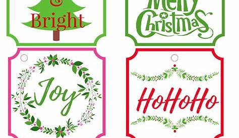 Merry Christmas Stickers Gift Tags Christmas Trees Labels