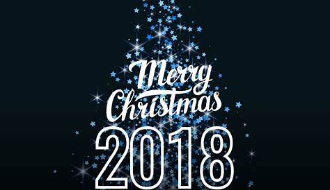 Merry Christmas 2018 decoration poster card. — Stock