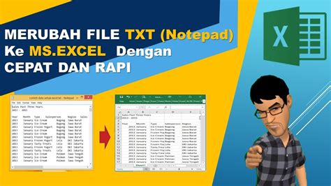 Merubah Format Notepad Ke Excel