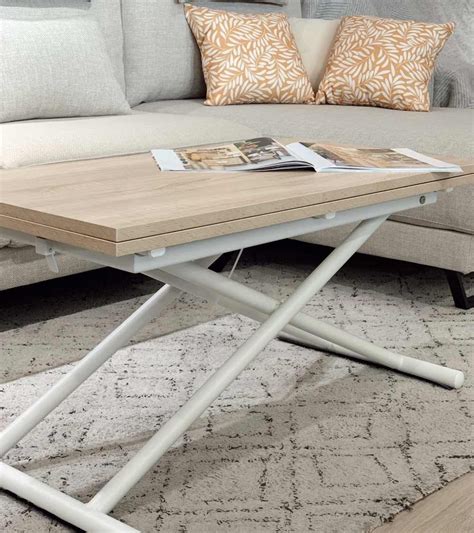 Mesa De Centro Elevable Y Extensible Cuadrada