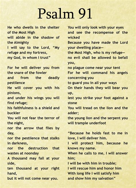 message bible psalm 91