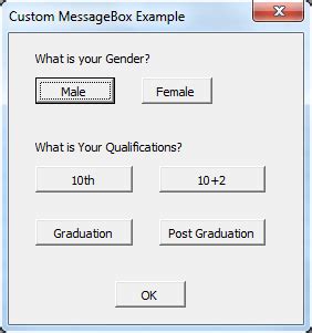 Message Box Custom Vba