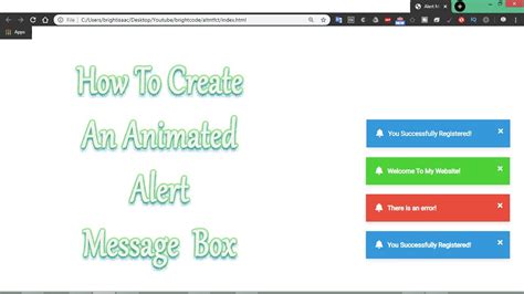 message box html code