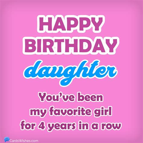 message for 4th birthday daughter