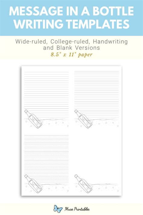 Message In A Bottle Printable Papter