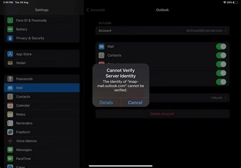 Message On Ipad Cannot Verify Server Identity