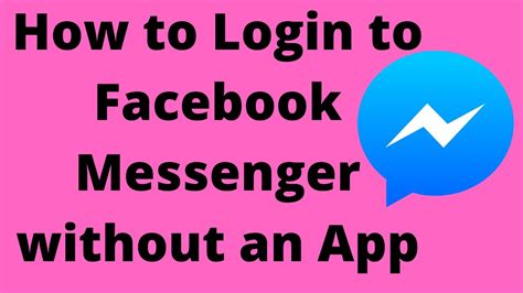 messenger facebook login online without app