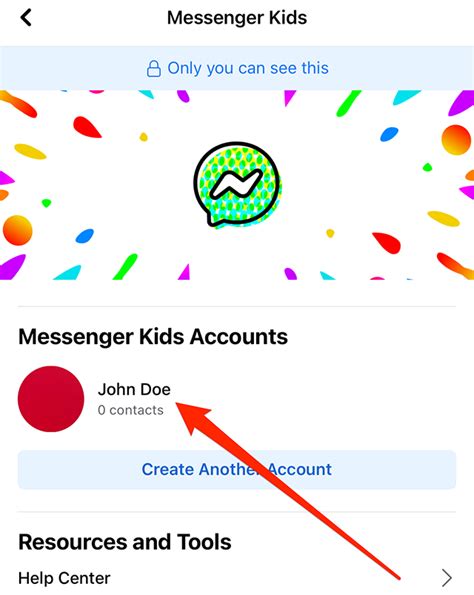 messenger kids login page