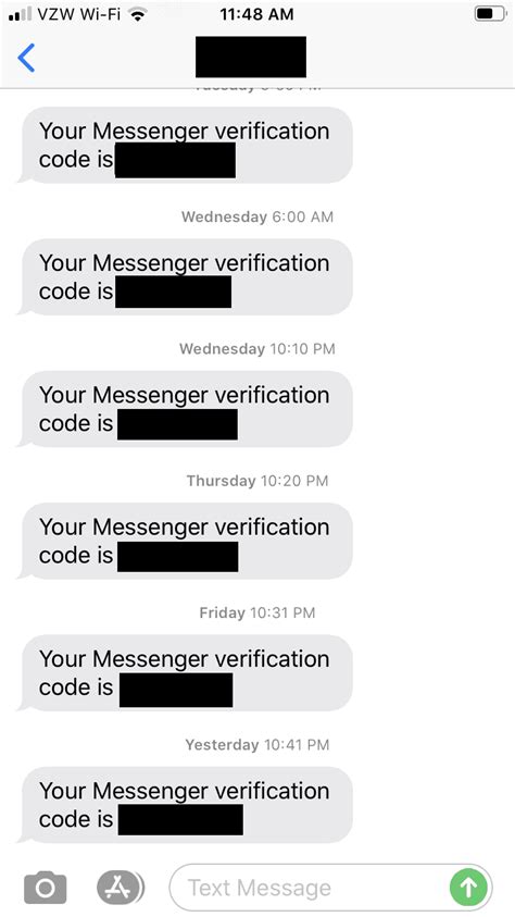 messenger verify code