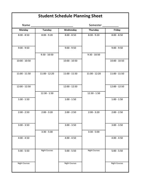 messiah university class schedule