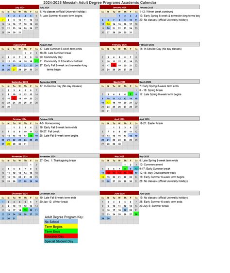 messiah university graduate calendar