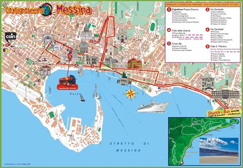 messina italy tourist map
