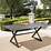 Alpha Home Outdoor Dining Slat Table Black Rectangle Patio Bistro Table