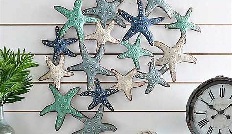 Set Of 3 Metal Starfish Wall Art Beach House Coastal Nautical | Etsy