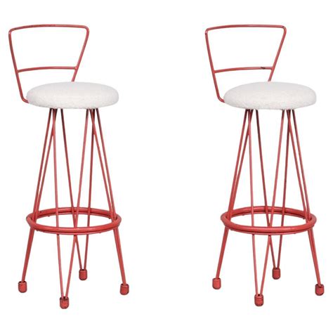 Metal Bar Stools Pair